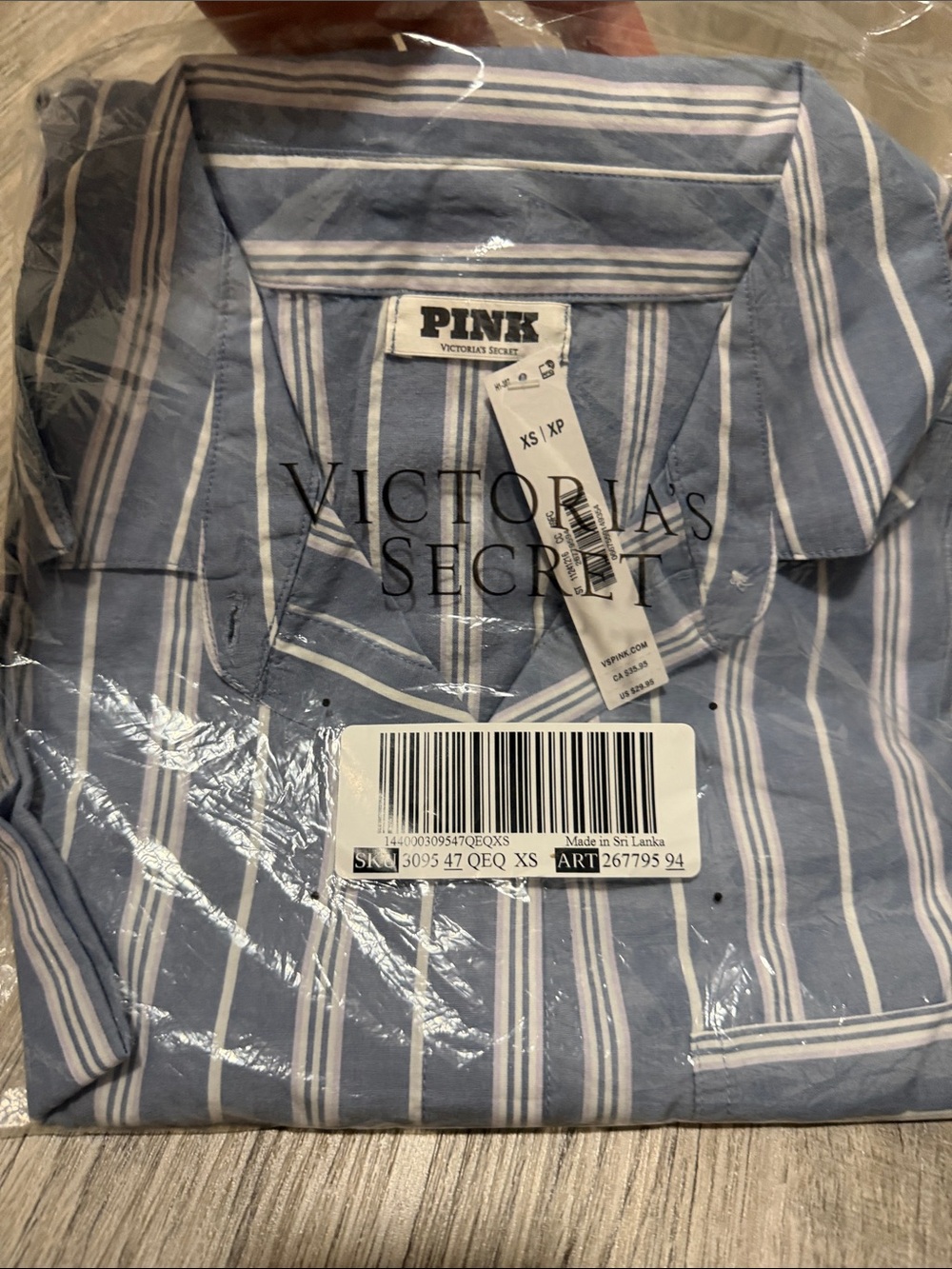 Striped Button-Front Shirt - Blue - Picture 6 of 8